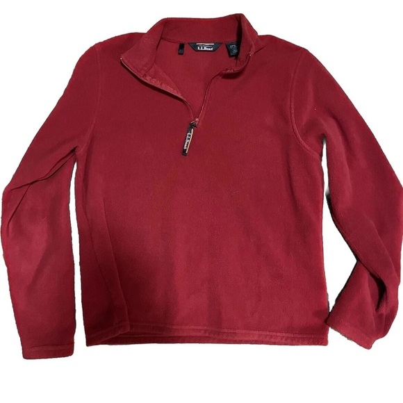 L.L. Bean Red Women's Polartec quarter zip - Picture 1 of 5